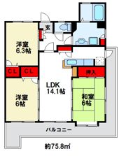 ヒールキャッスル二日市の間取り画像