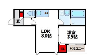 ミモザイズム新宮中央の間取り画像