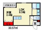 メゾンクレール二日市参番館の間取り画像