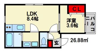 コートスタイル二日市駅前の間取り画像
