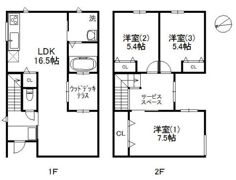 福浜戸建の間取り画像