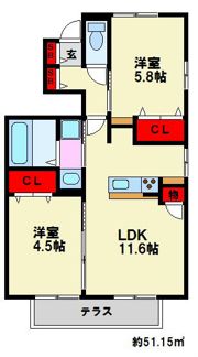 D-room寺塚 参番館の間取り画像