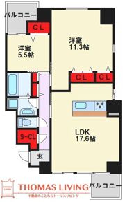 SOLEiL六本松の間取り画像