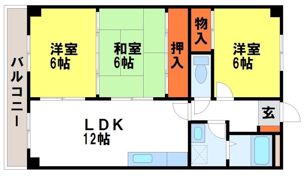 シャトレ二日市の間取り画像