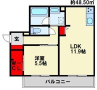 スパシオコモド春日原の間取り画像