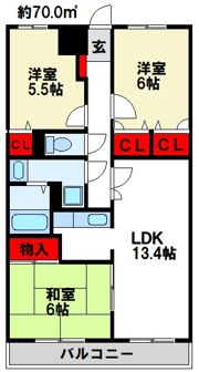 シャトレ弐番館の間取り画像
