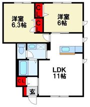 アンソレイユ二日市東の間取り画像