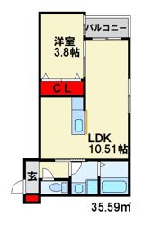 ソラボン二日市中央の間取り画像