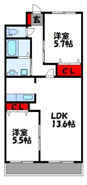 ボヌール新宮の間取り画像