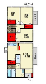 ヴィラ ソレイユ 大野城Fの間取り画像