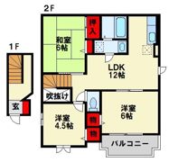 アンソレイエ南山手 D棟の間取り画像