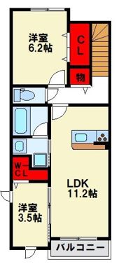 仮称）博多駅南5丁目アパートの間取り画像