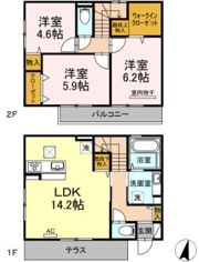 D-room博多諸岡 B棟の間取り画像