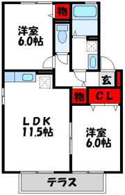 セジュール赤間の間取り画像