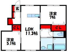 コンフォート志のの間取り画像