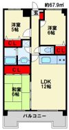 パークサイド空港南館の間取り画像