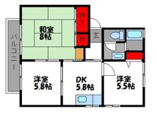 ヴェルハイム若宮の間取り画像