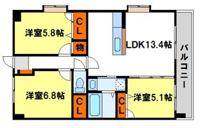 プレジデント正弥朱雀の間取り画像