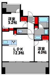 グランフォーレ千早マークスクエアイーストウイングの間取り画像