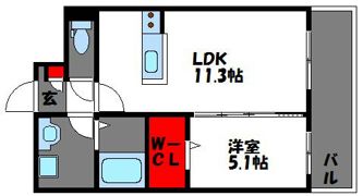 ヴィンテージ箱崎東の間取り画像