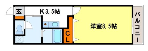 ドミール二日市の間取り画像