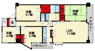 パーク・ノヴァ春日中央の間取り画像