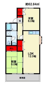 セジュールリカーII Eの間取り画像