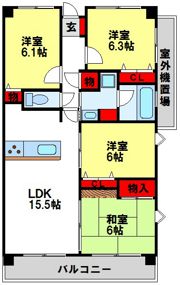 アンピール光が丘壱番館の間取り画像