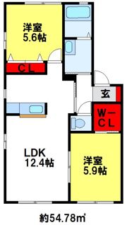 パープルコート塩浸の間取り画像