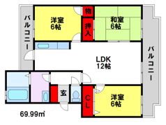 グリーンハイツ水城Bの間取り画像