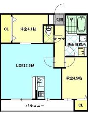 エクリエ若宮の間取り画像