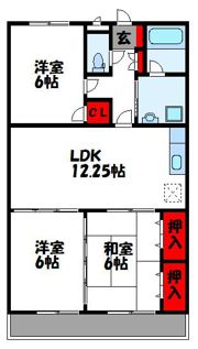 エスポワール若狭の間取り画像