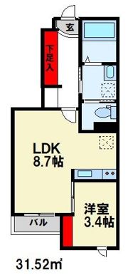 eclat closette二日市（エクラ クローゼット）の間取り画像