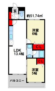 ヴィラ筑紫駅前の間取り画像