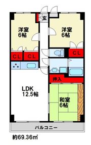 シャトレ天拝の間取り画像