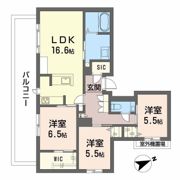 シャーメゾン六本松南の間取り画像