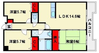 フレア・クレスト水城の間取り画像