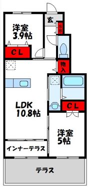 ローズハイツ福岡の間取り画像