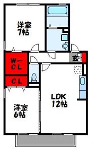 リビングタウン新宮B棟の間取り画像