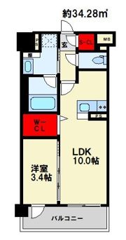 アトリオフラッツ井尻の間取り画像