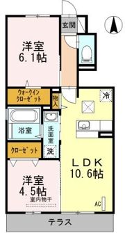 D-room香椎駅 弐番館 B棟の間取り画像