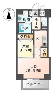 ワンズハート室見の間取り画像