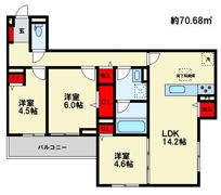 トリシア東大利の間取り画像