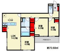 トリシア東大利の間取り画像