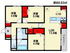 トリシア東大利の間取り画像