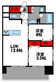 ブランシエスタ千早RJRの間取り画像