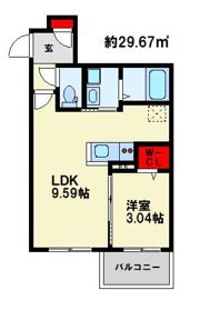 ラクラス南福岡Southの間取り画像