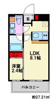 グランフォーレプライム大橋の間取り画像