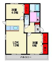 ボヌール高宮の間取り画像