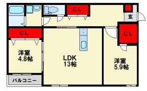 アールユー朱雀の間取り画像